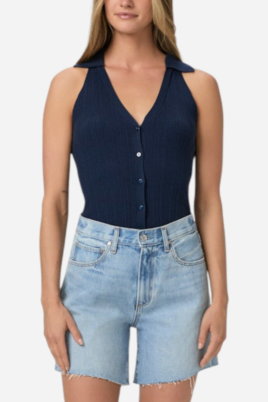 Paige Noellia Sweater Tank Navy – front view
