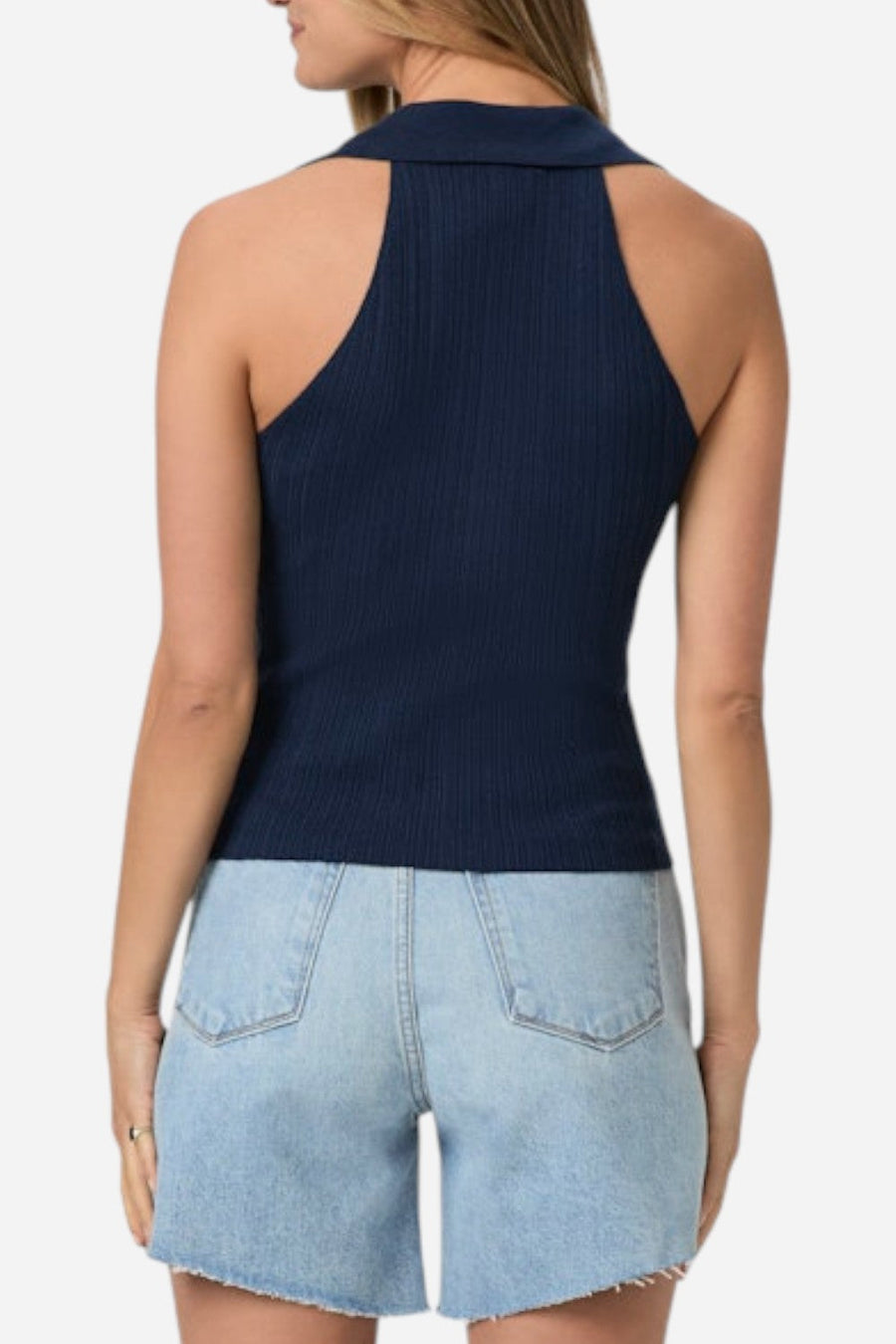Paige Noellia Sweater Tank Navy – side view