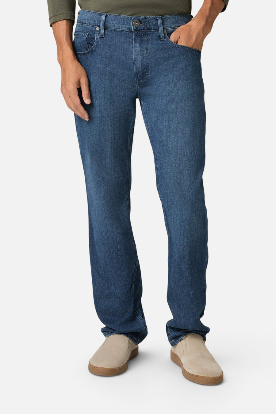 Paige Normandie Straight Jean in Elgin – back view