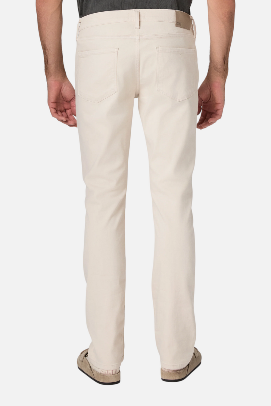 Paige Normandie Straight Leg Denim in Sea Shell – detail