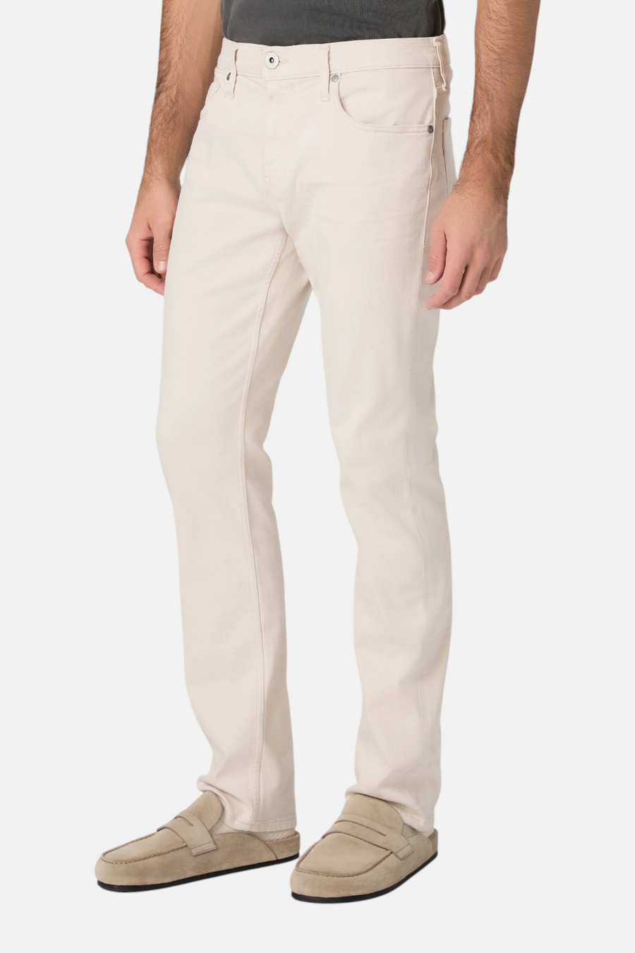 Paige Normandie Straight Leg Denim in Sea Shell – side view