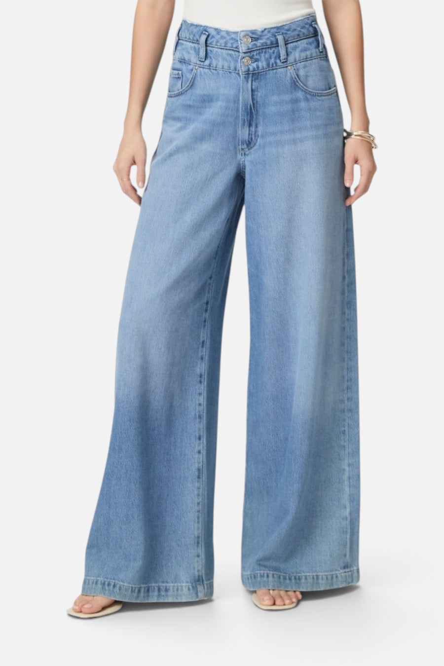Paige Portia Double Waistband Ultra Wide Leg Pants – back view