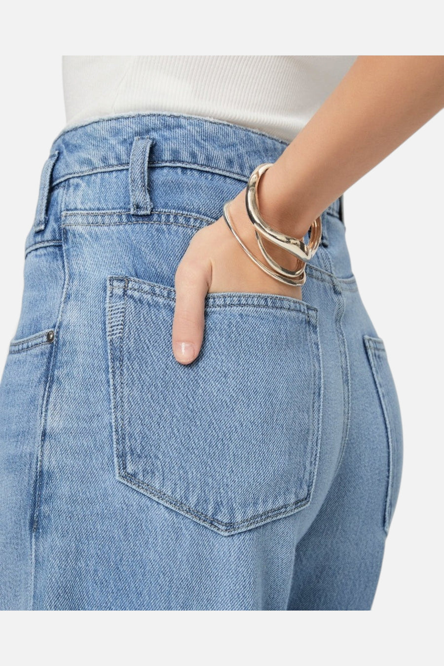 Paige Portia Double Waistband Ultra Wide Leg Pants – flat lay