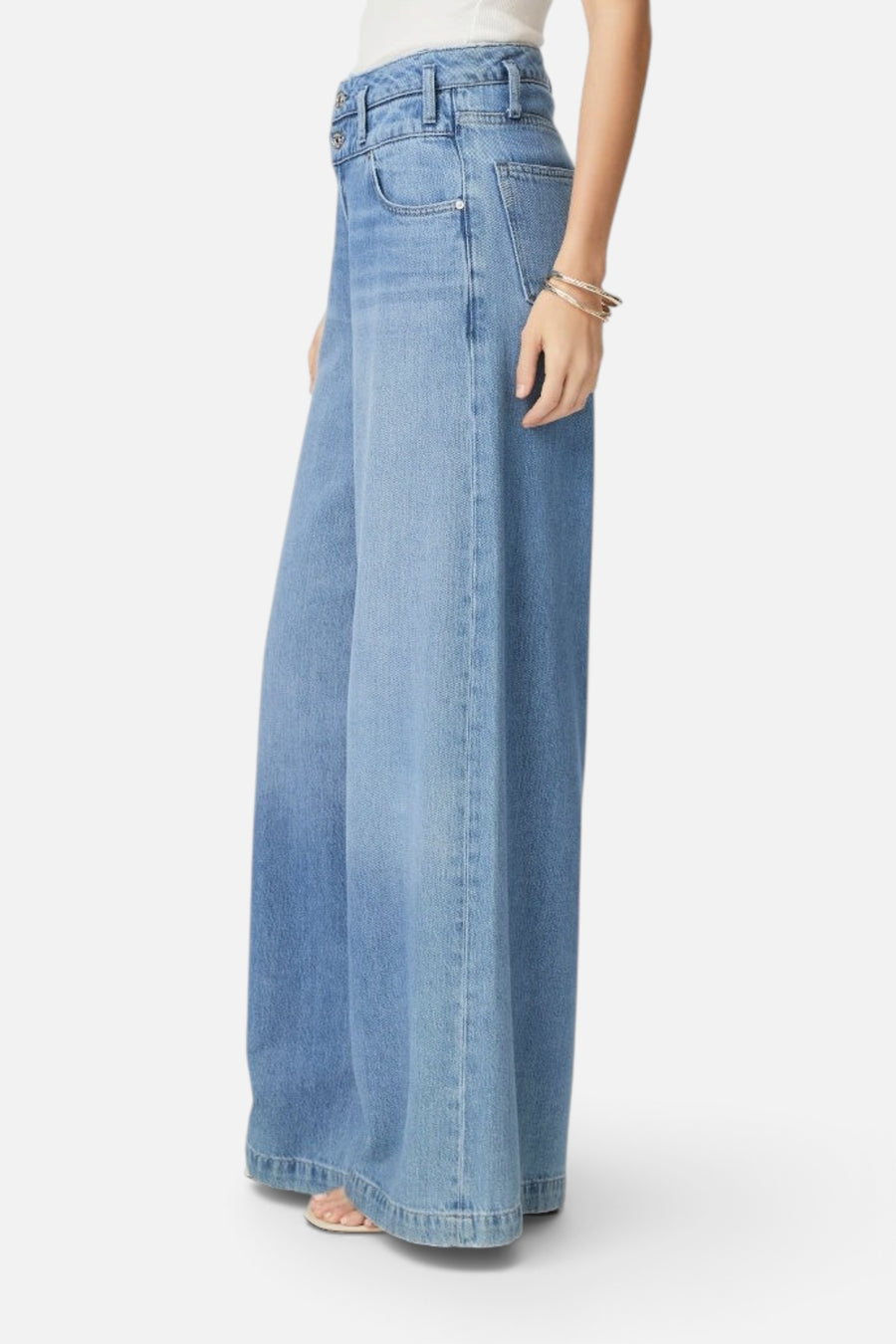 Paige Portia Double Waistband Ultra Wide Leg Pants – side view