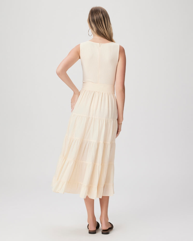 Paige Samosa Dress in Ecru – detail
