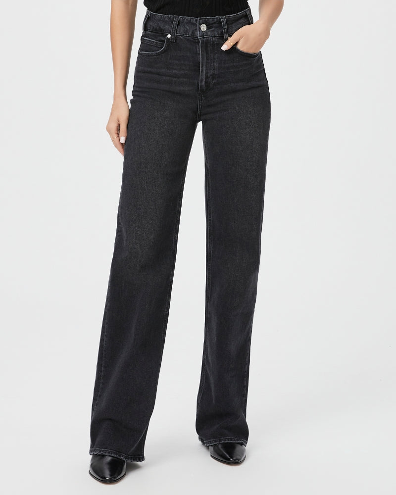 Paige Sasha 32in Pants in Viper Black Distressed – back view