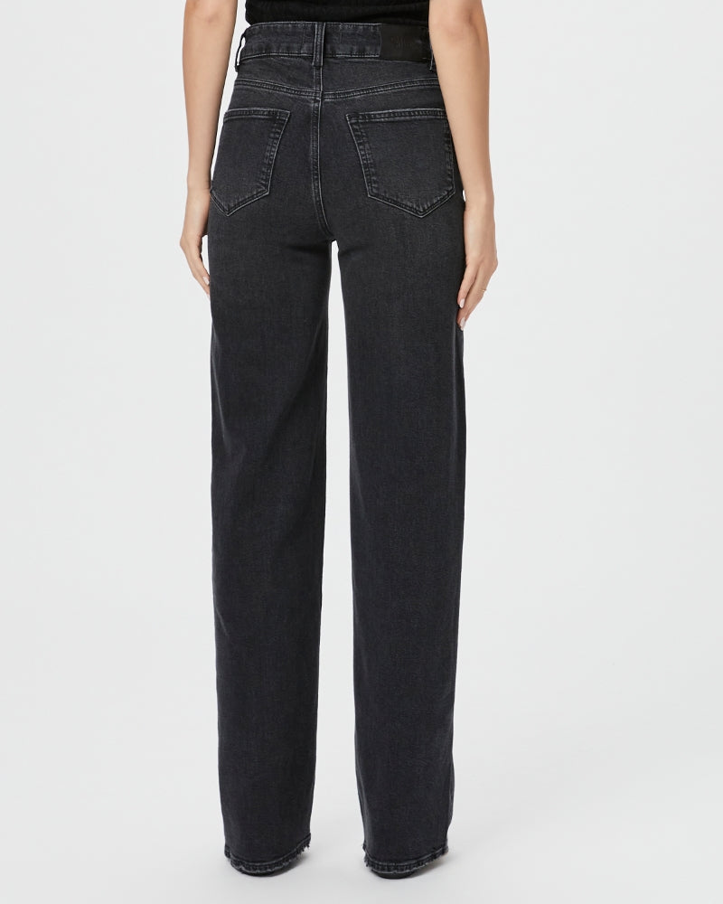 Paige Sasha 32in Pants in Viper Black Distressed – detail