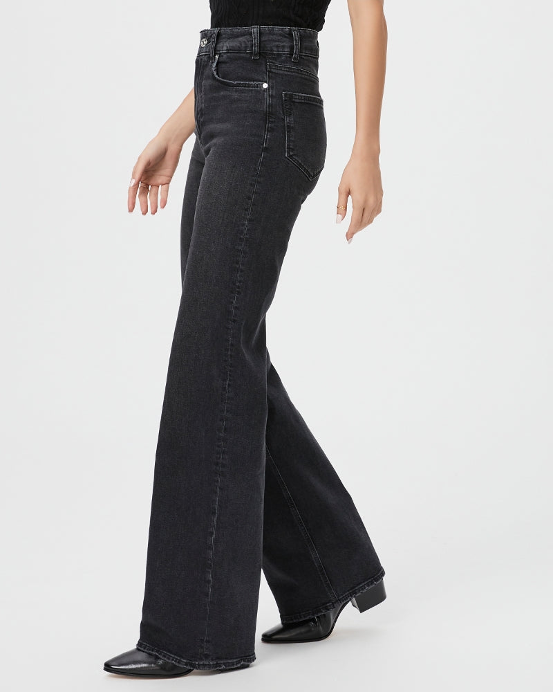 Paige Sasha 32in Pants in Viper Black Distressed – side view