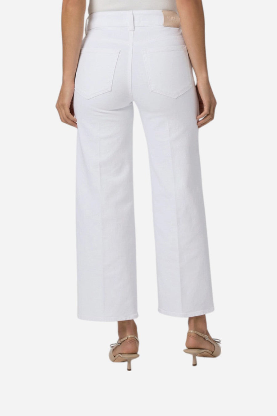 Paige Sasha Ankle Wide Leg Jeans in Crisp White – side view