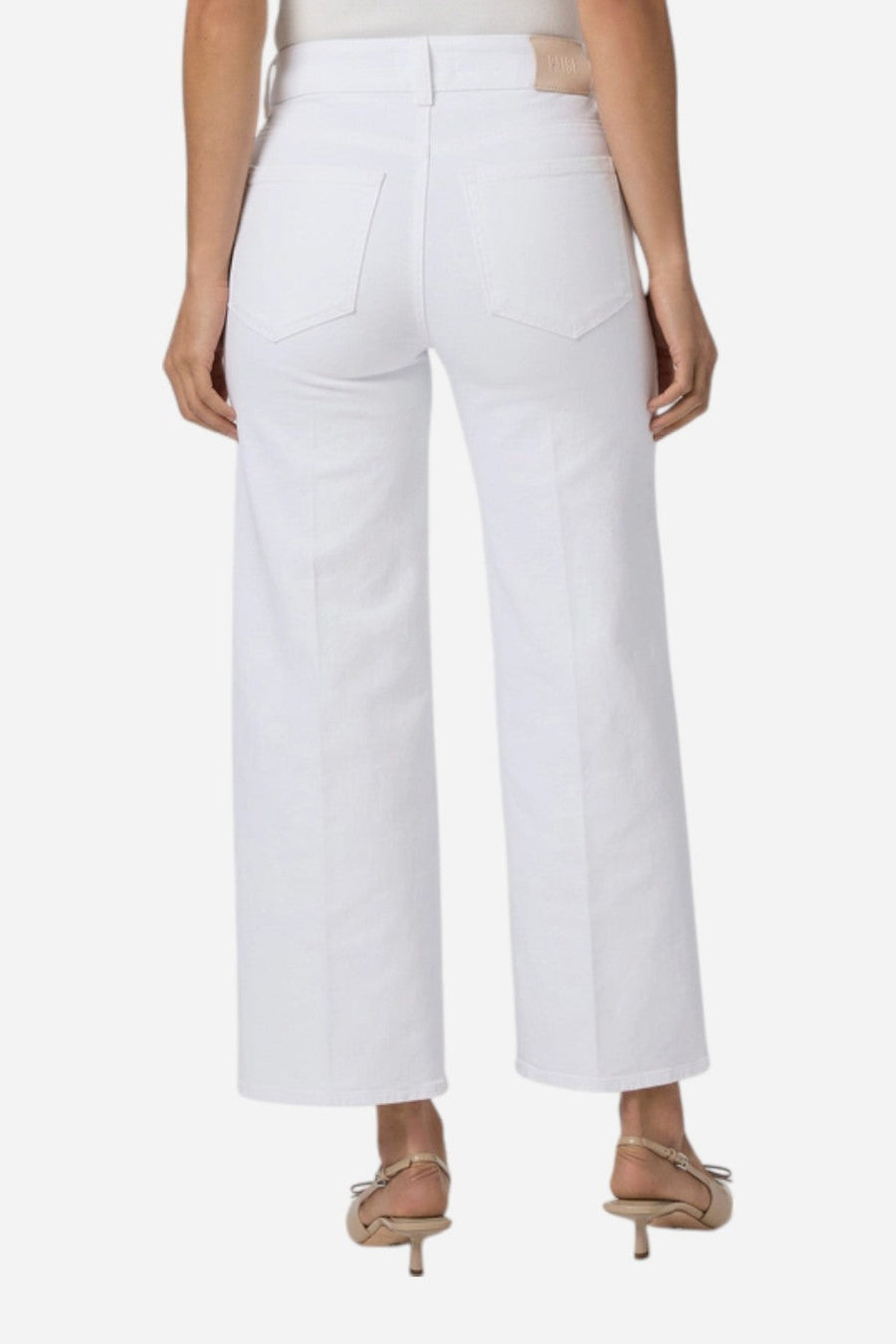 Paige Sasha Ankle Wide Leg Jeans in Crisp White – side view