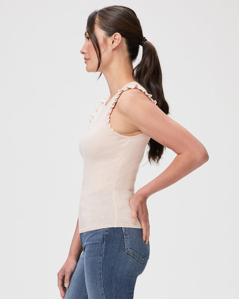 PAIGE Somi Sweater Tank in Light Pink Sparkle – side view