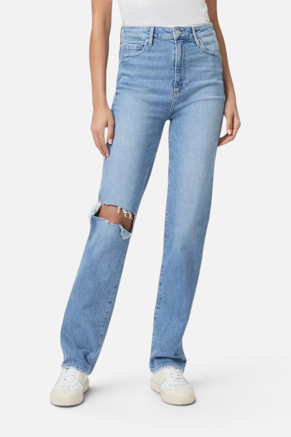Paige Stella 31" Seamed Beltloops Jean in Azra Destructed