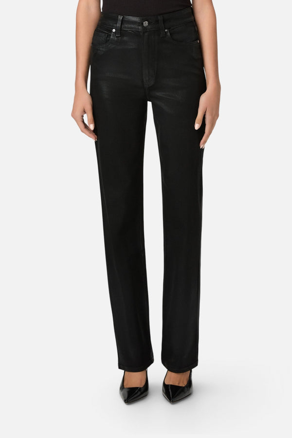 Paige Stevie 31-Inch Straight Jean in Black Fog Luxe Coating