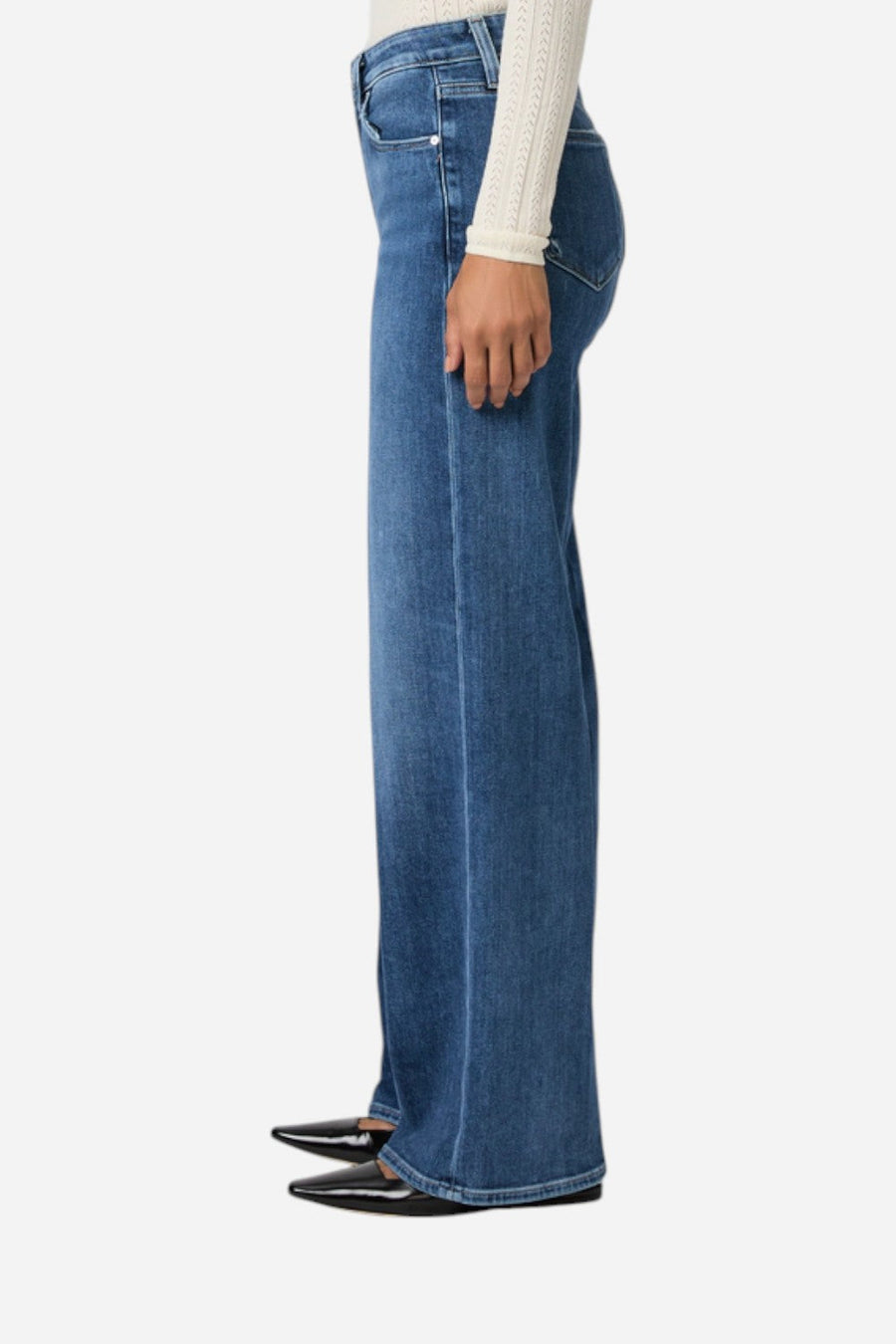 Paige Tatum 32" Wide Leg Jean in Bookshelf – back view