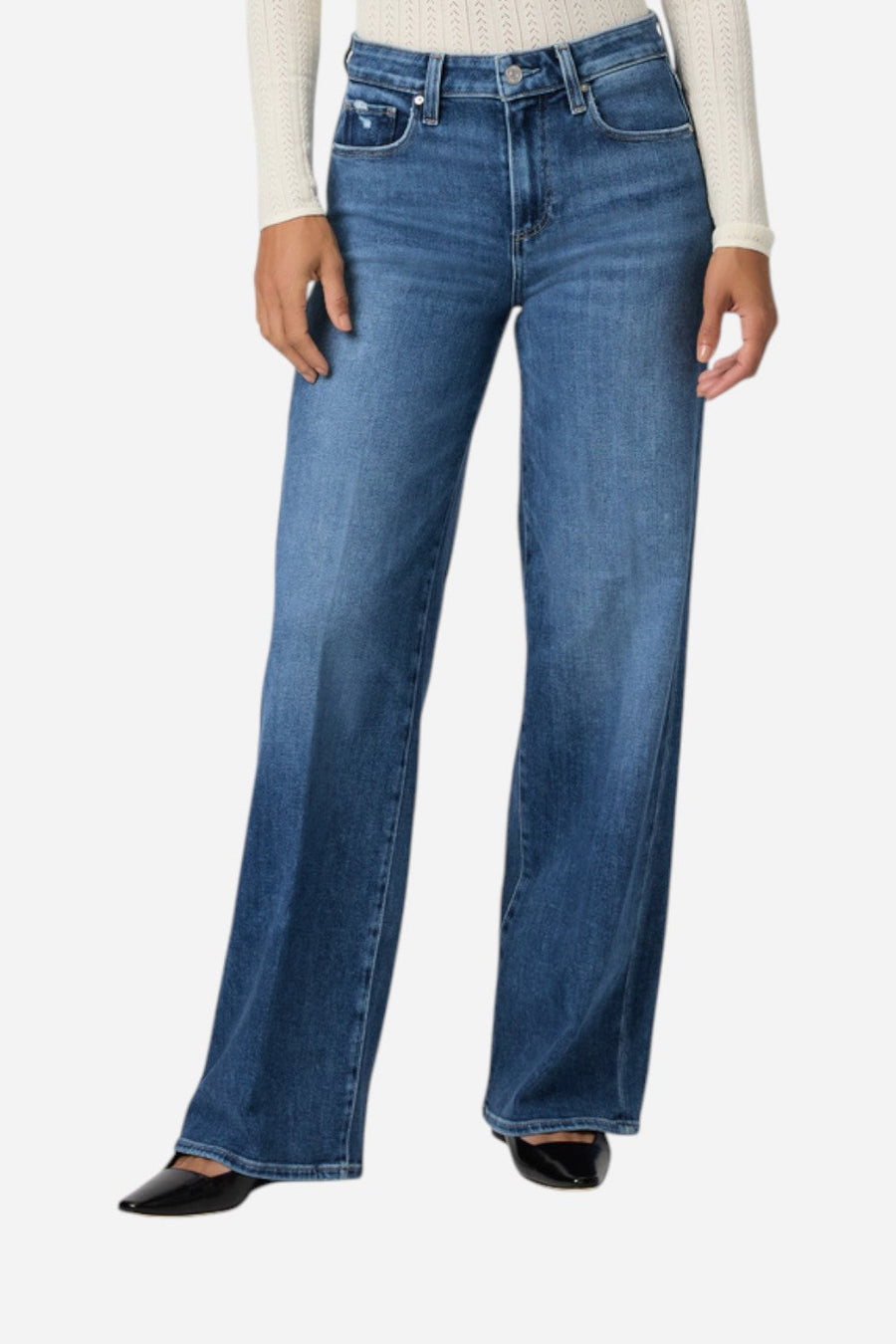 Paige Tatum 32" Wide Leg Jean in Bookshelf – front view