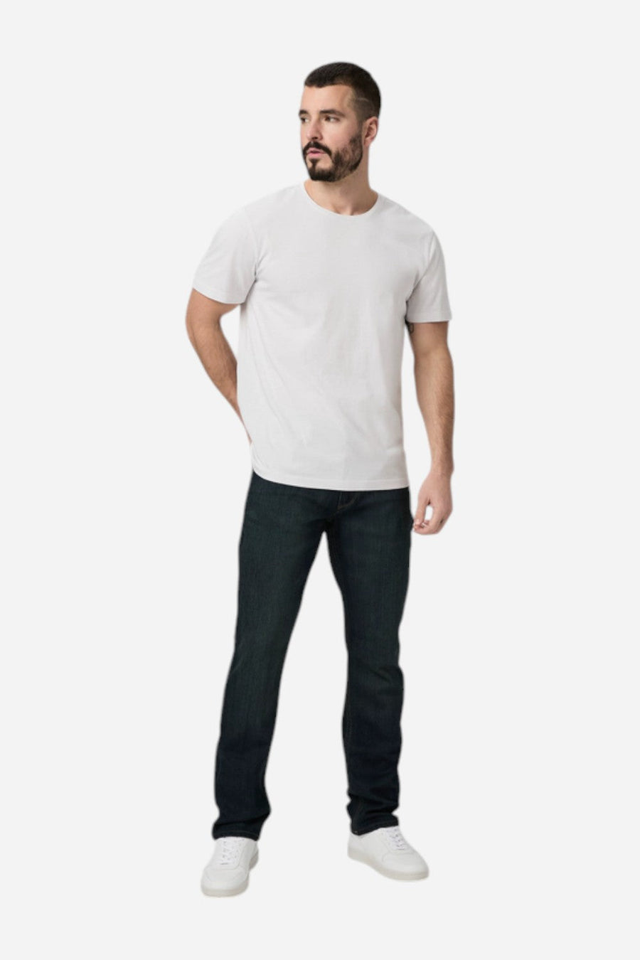 Paige Transcend Normandie Straight Jean in Cellar – flat lay