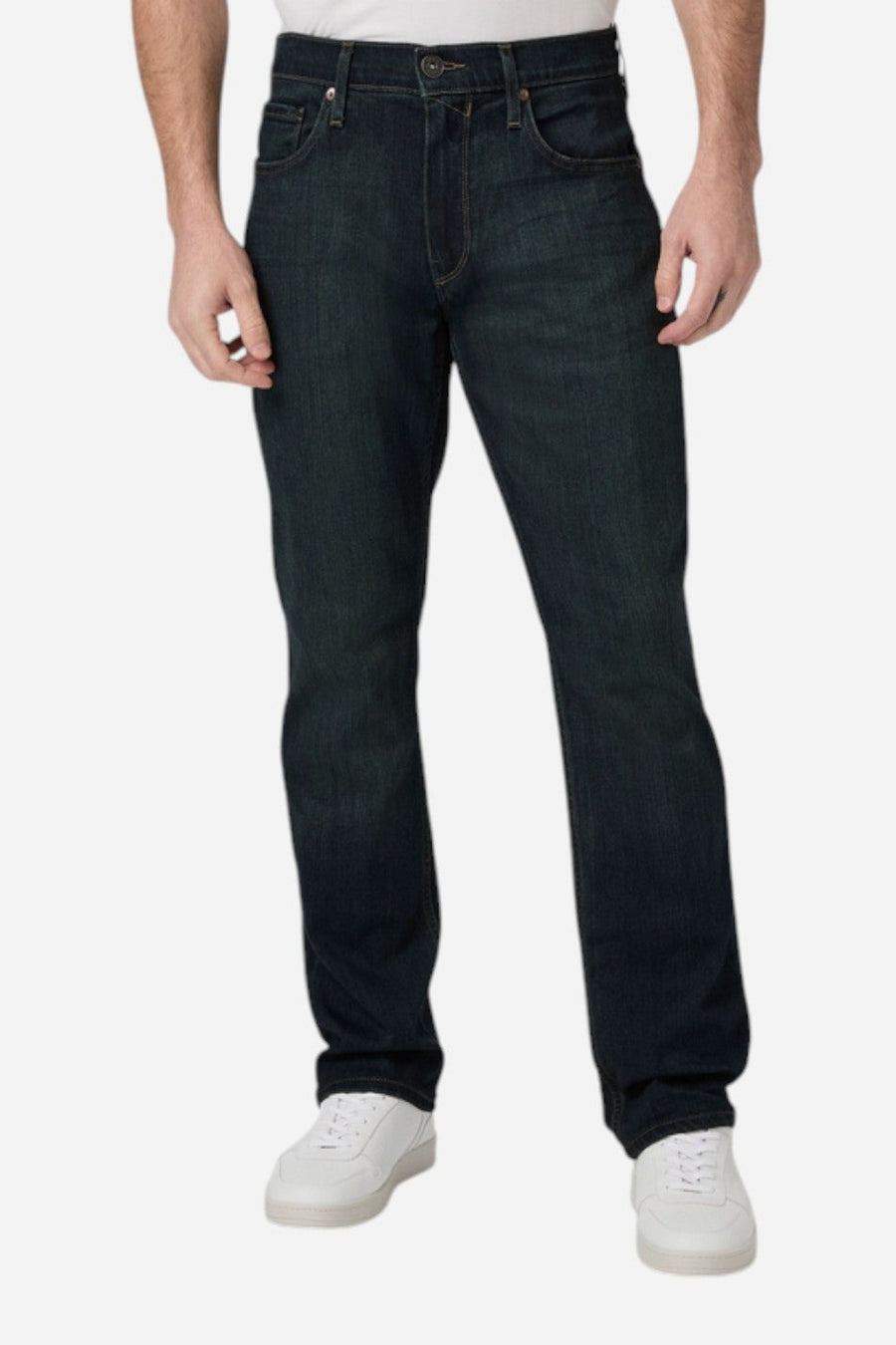 Paige Transcend Normandie Straight Jean in Cellar – on model