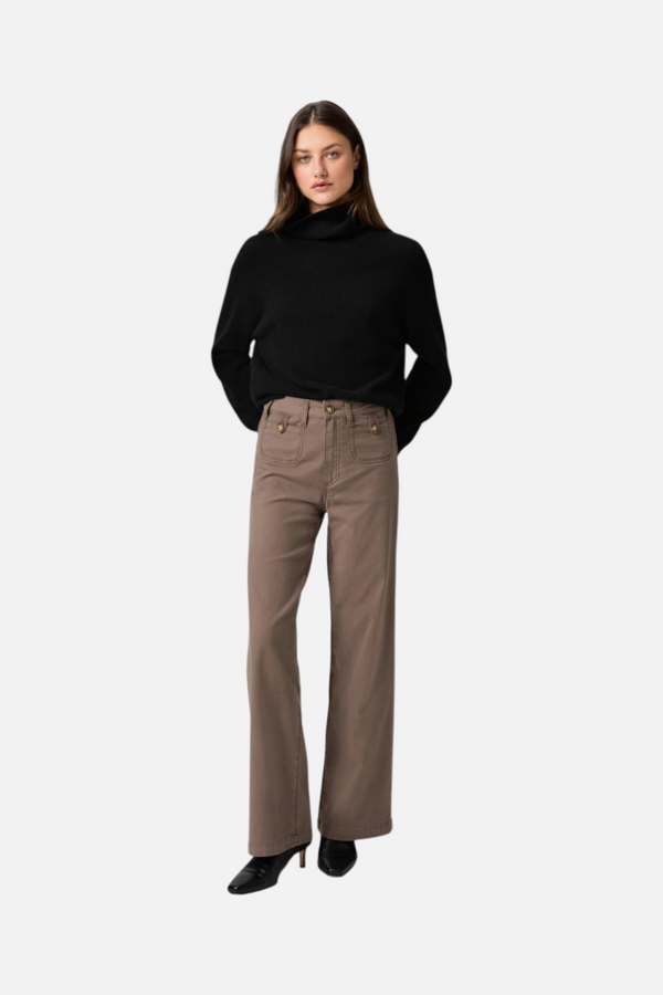 Paige Women's Anessa 31" Wide Leg Jean in Vintage Mushroom
