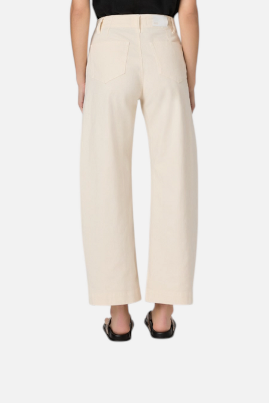 Paige Women's Arellia Ankle Barrel Leg Pant in Quartz Sand – detail