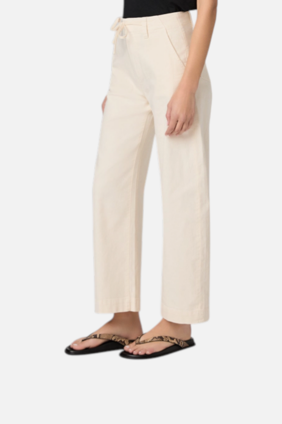 Paige Women's Arellia Ankle Barrel Leg Pant in Quartz Sand – side view