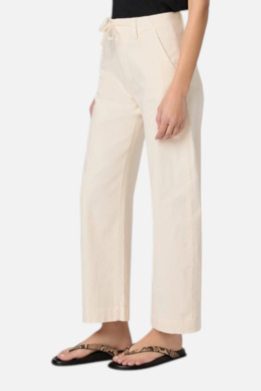 Paige Women's Arellia Ankle Barrel Leg Pant in Quartz Sand – on model