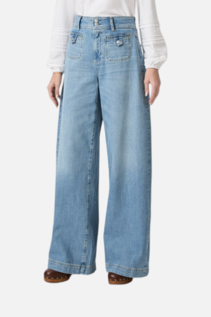 Paige Women's Cameron Wide Leg Jean 31" in Sunshine – back view