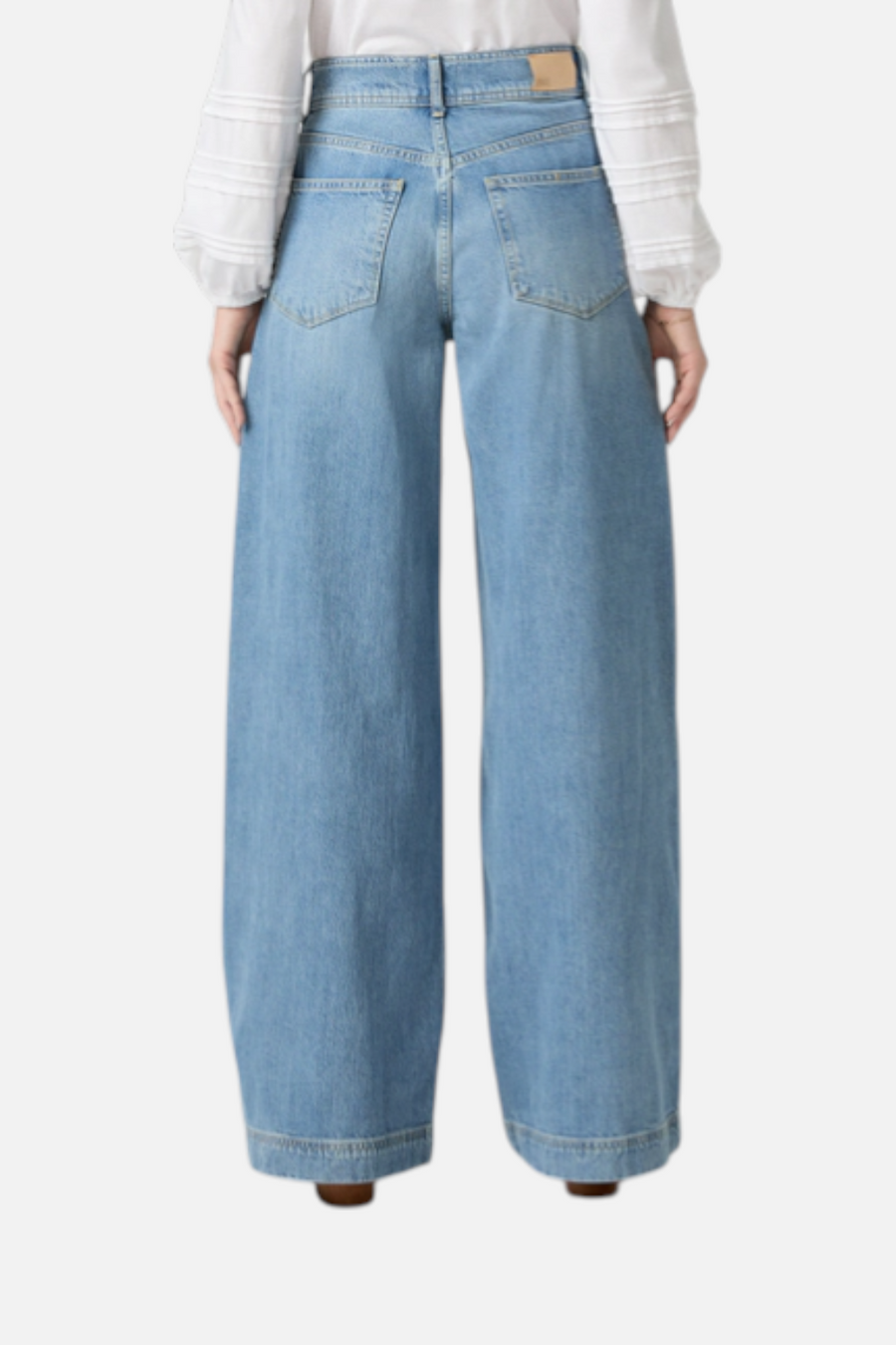 Paige Women's Cameron Wide Leg Jean 31" in Sunshine – detail