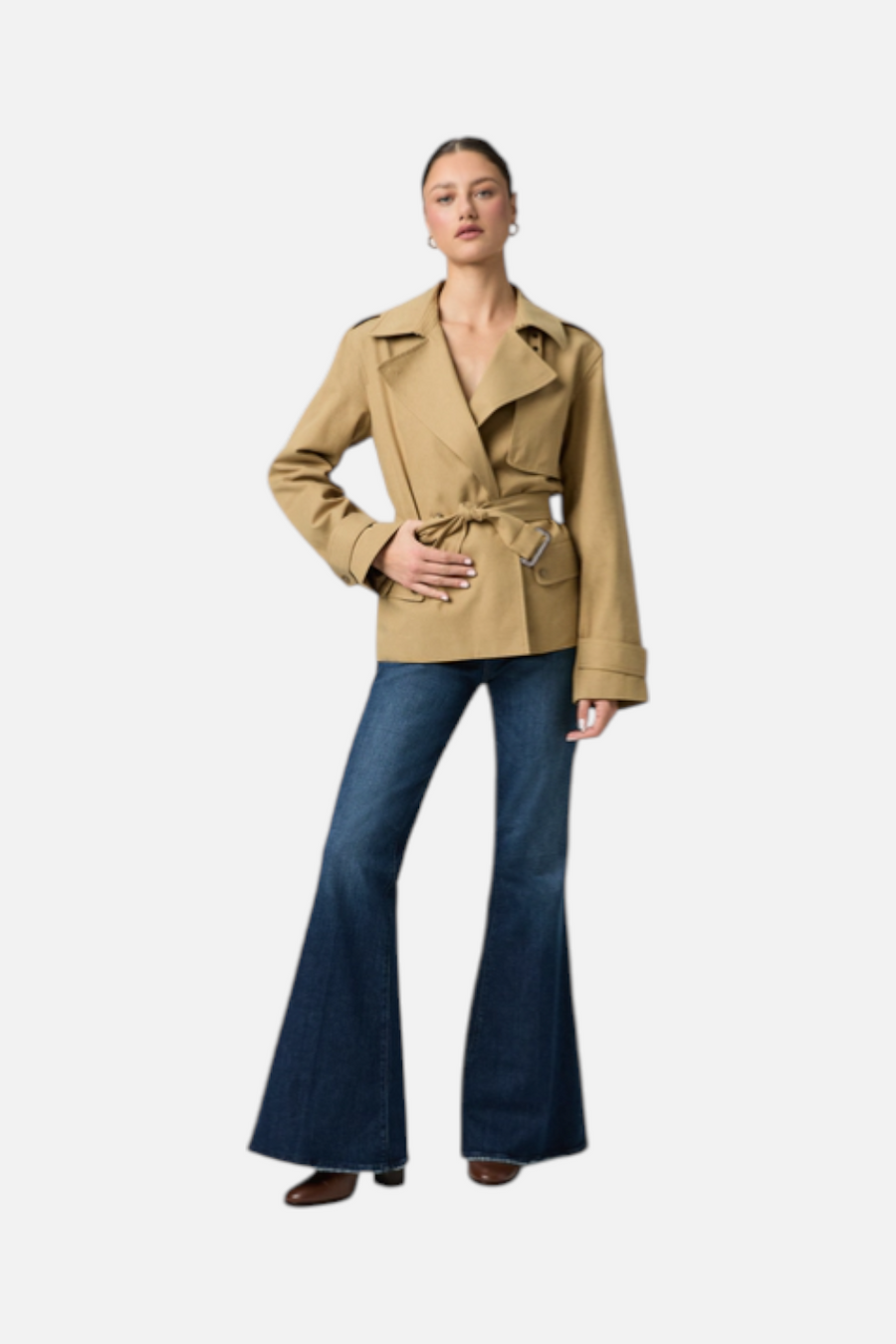 Paige Women's Orsina Jacket in Khaki – back view