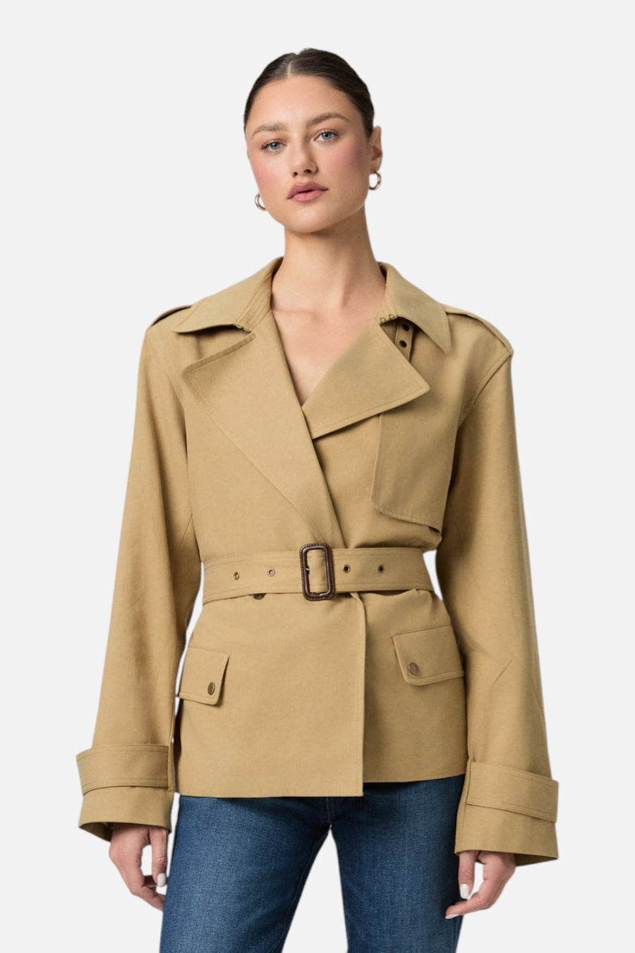 Paige Women's Orsina Jacket in Khaki – on model