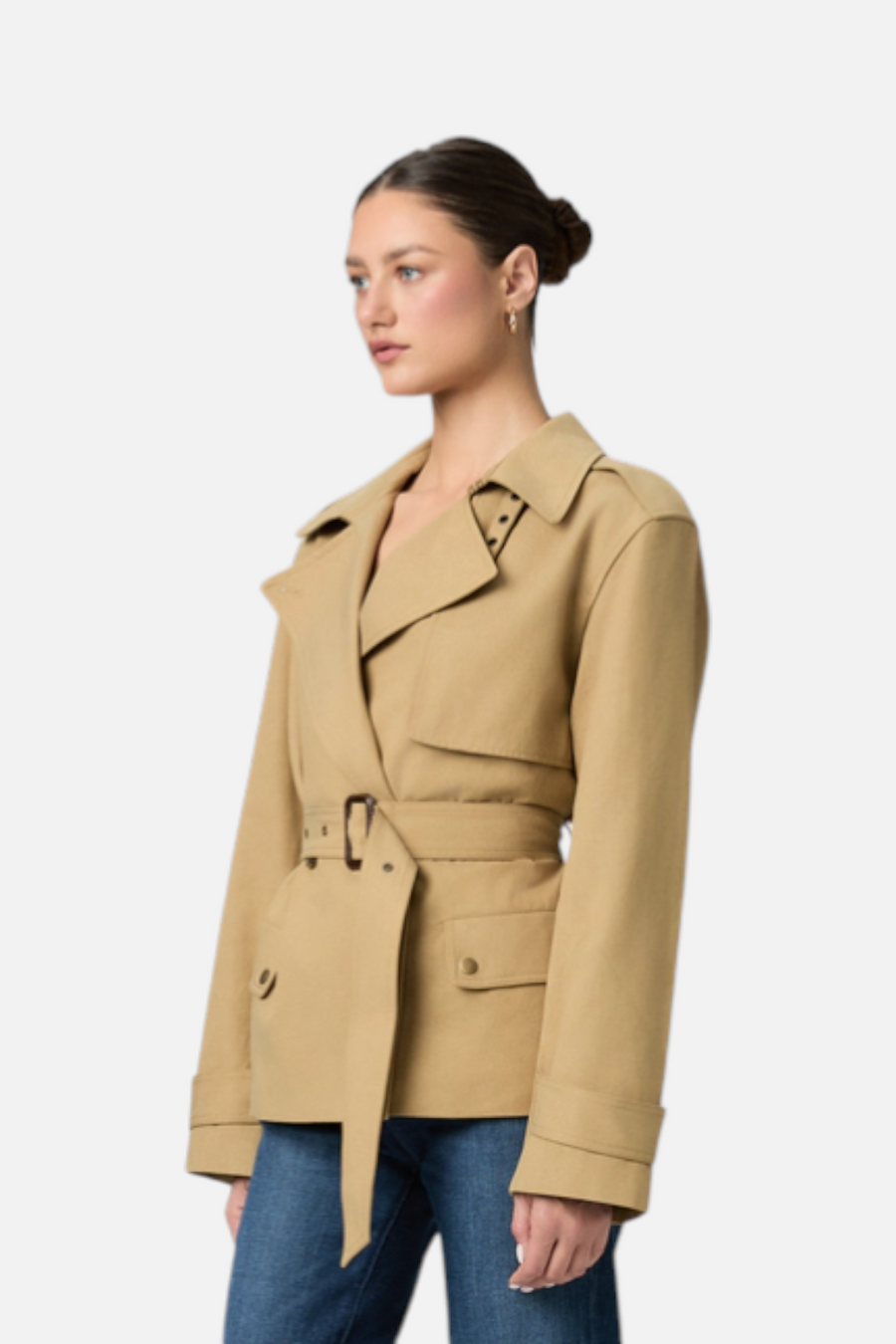 Paige Women's Orsina Jacket in Khaki – side view
