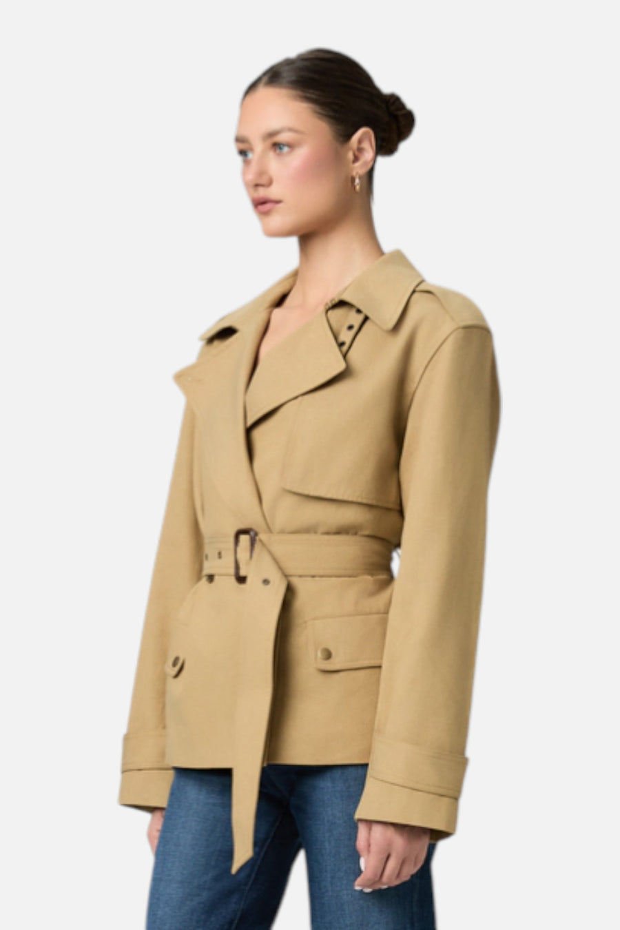 Paige Women's Orsina Jacket in Khaki – on model