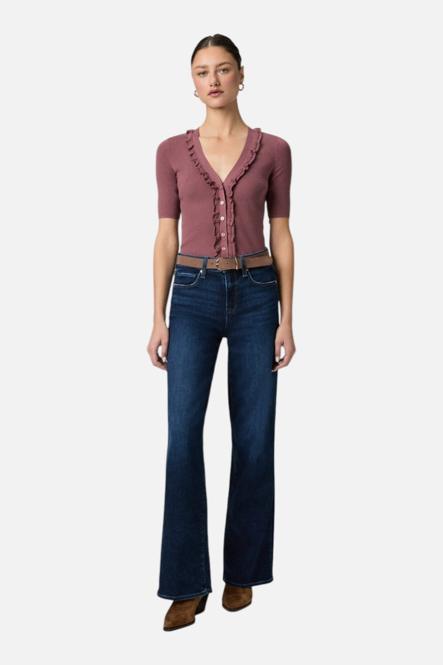 Paige Women's Tatum 32" Wide Leg Jean in Cambre – on model