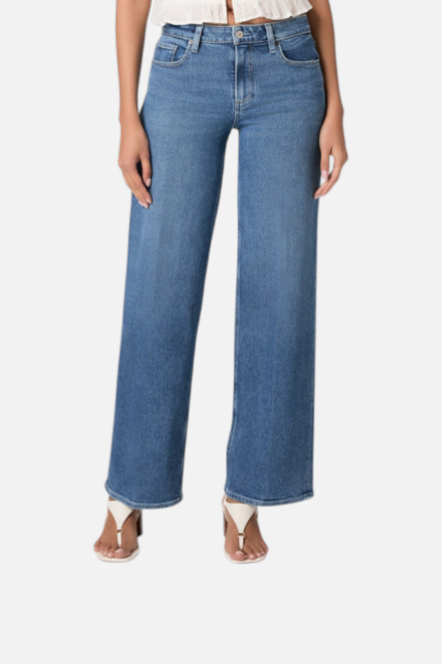 Paige Women's Tatum 32" Wide Leg Jean in Saint Martin – back view