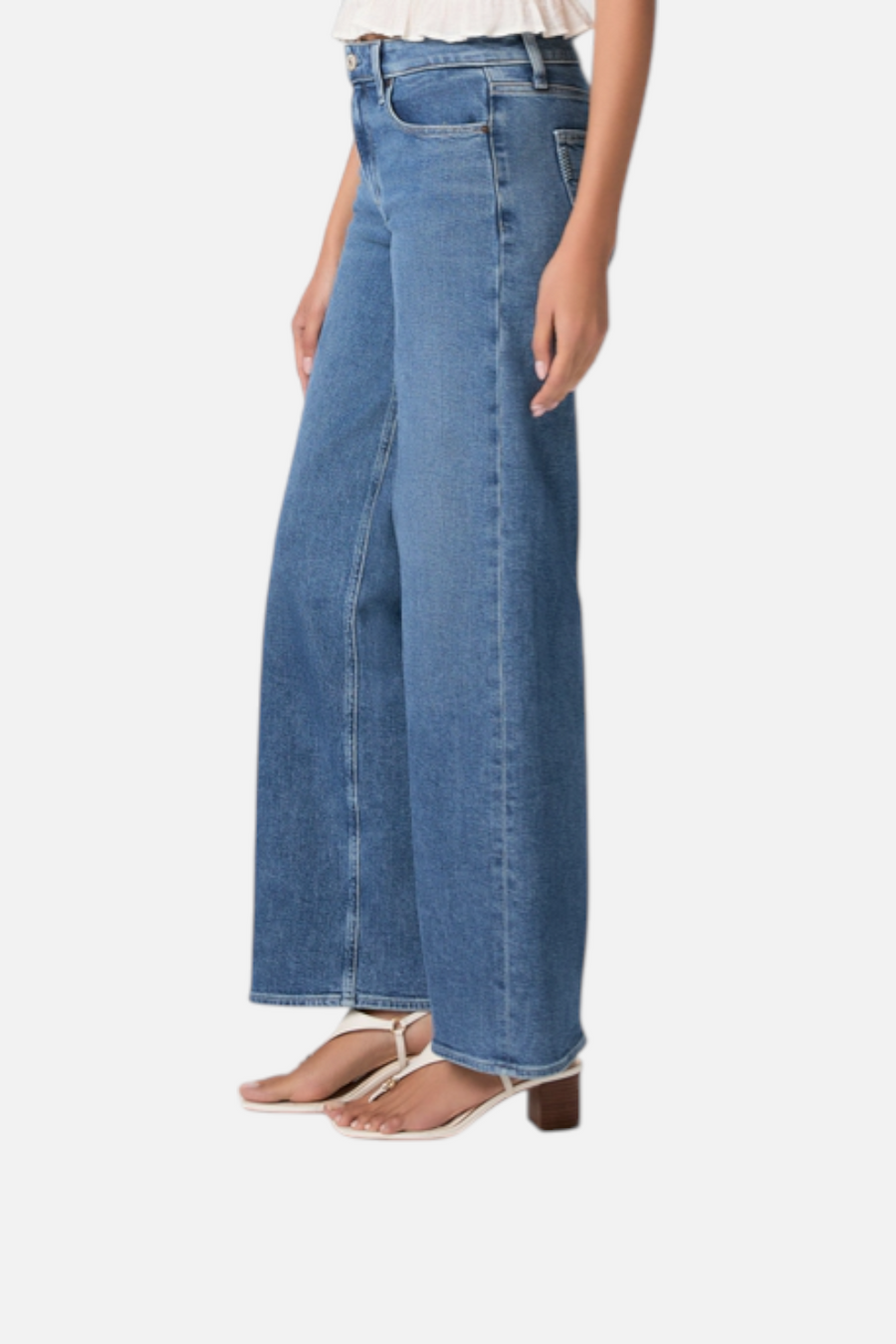 Paige Women's Tatum 32" Wide Leg Jean in Saint Martin – side view