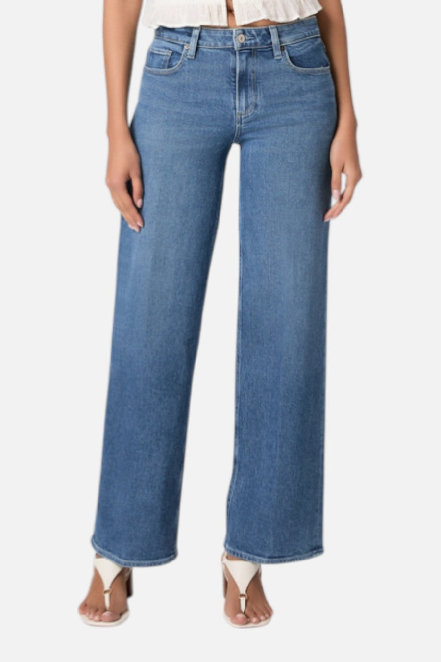 Paige Women's Tatum 32" Wide Leg Jean in Saint Martin – on model