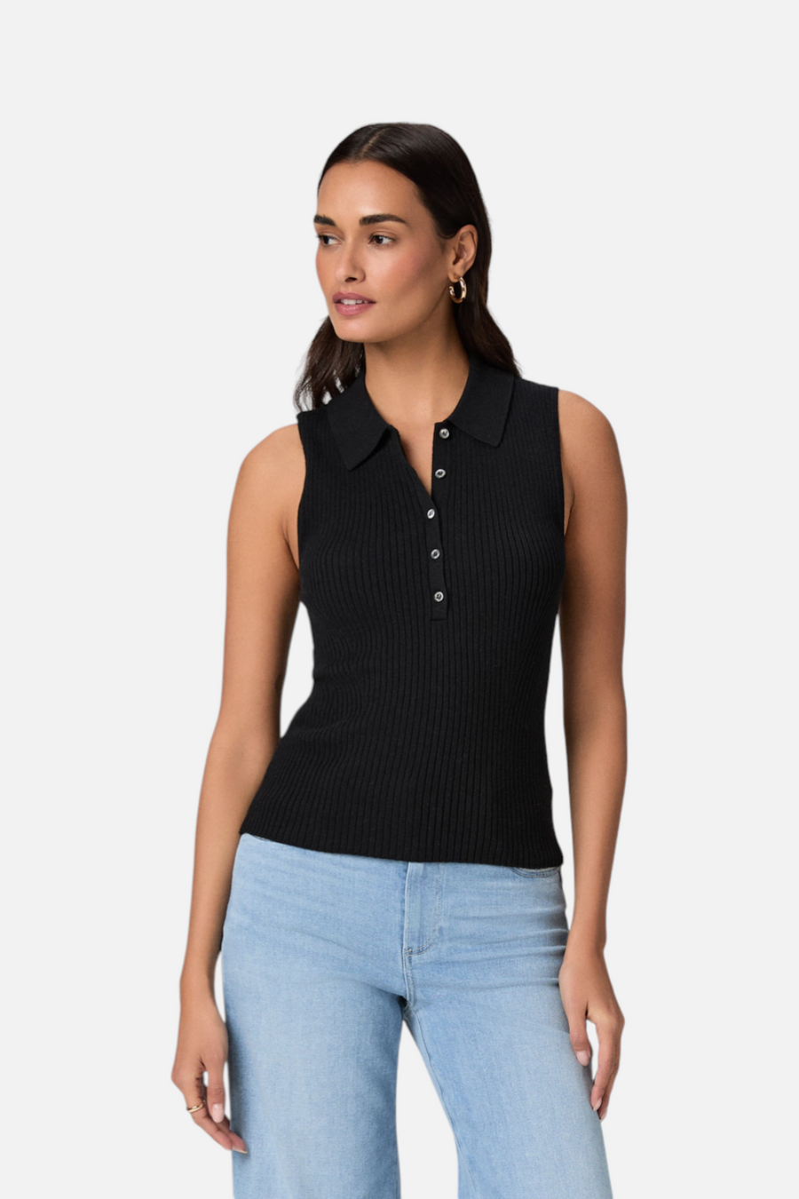 Paige Women's Vesta Top in Black – back view