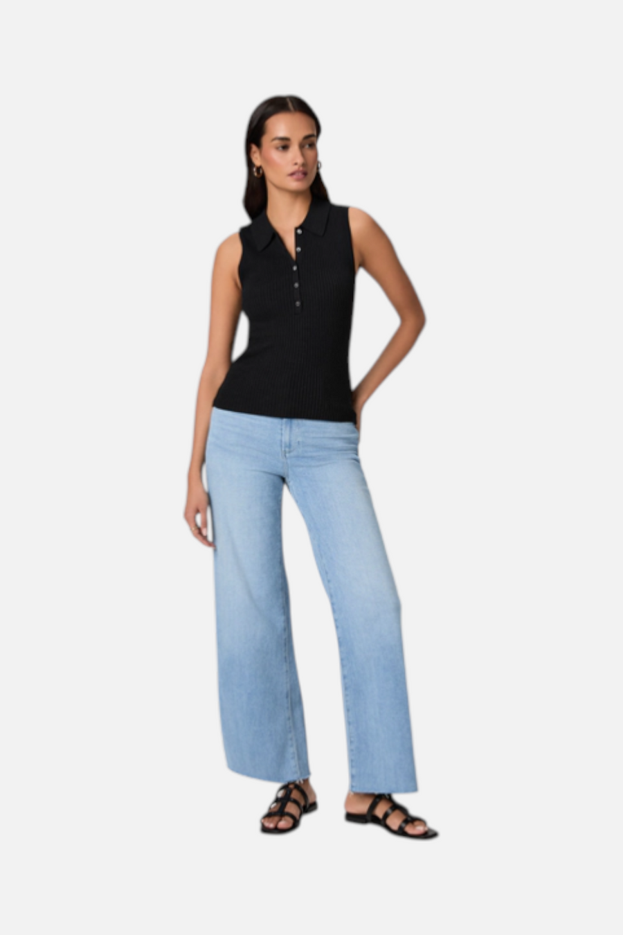 Paige Women's Vesta Top in Black – front view