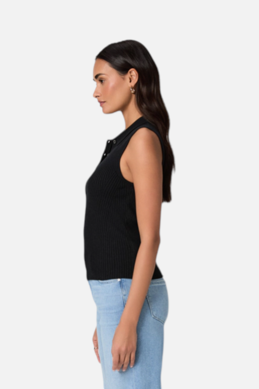 Paige Women's Vesta Top in Black – side view