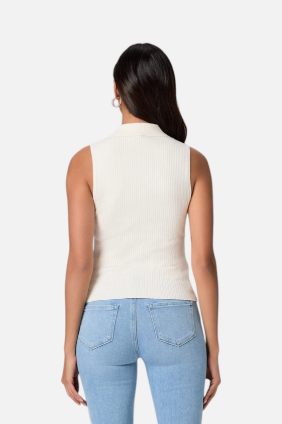 Paige Women's Vesta Top in Ivory – detail