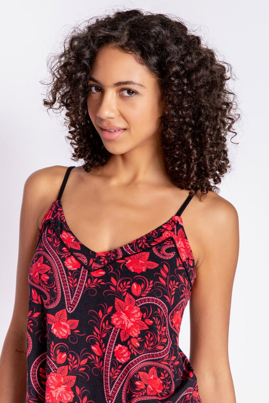Paisley Nights Cami in Black – detail
