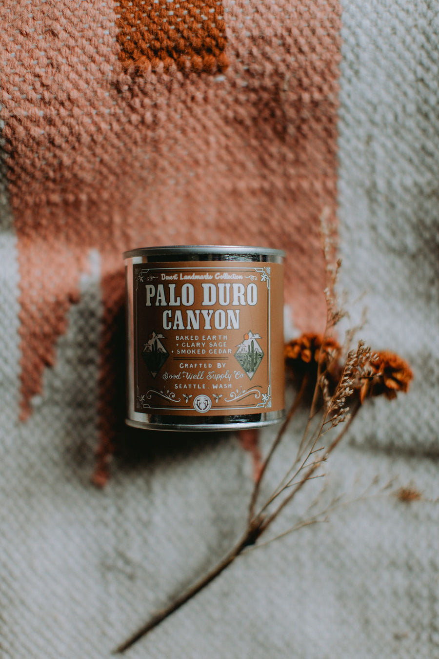 Palo Duro Canyon Desert Landscapes Half Pint Candle – side view
