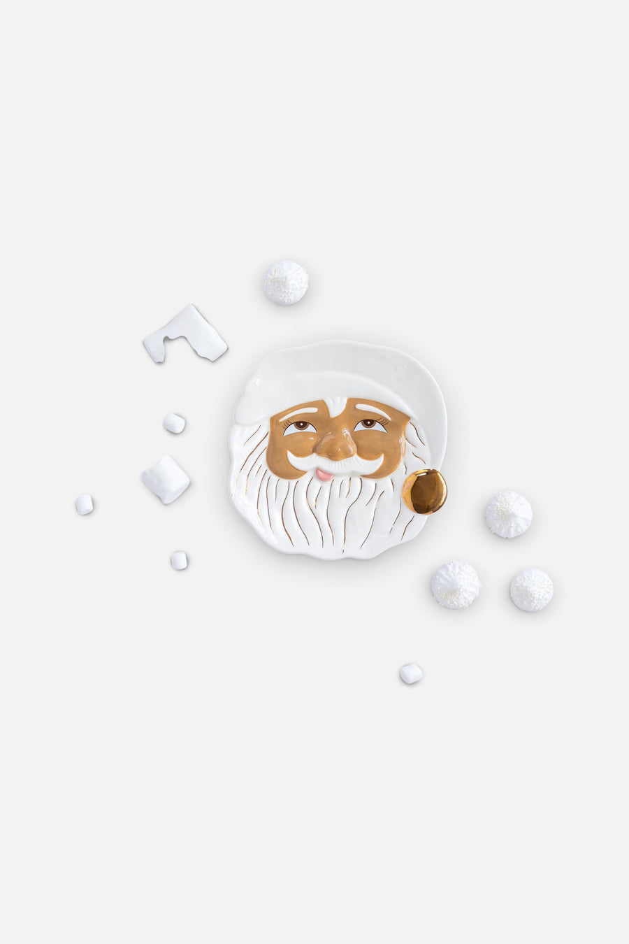 Papa Noel Brown Santa Cookie Plate – front view