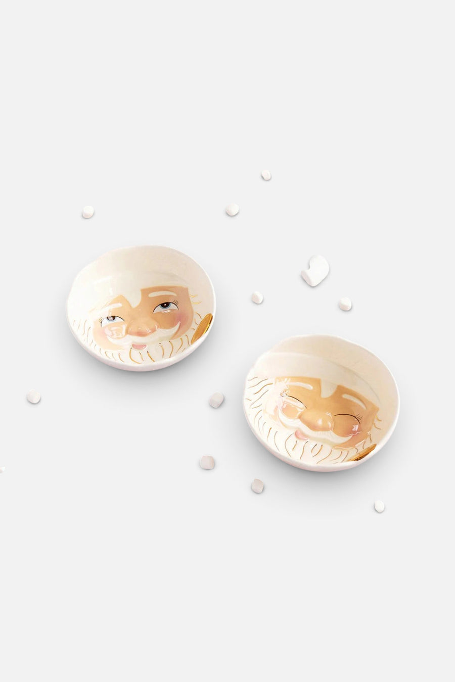 Papa Noel Eyes Closed Santa Bowl – back view
