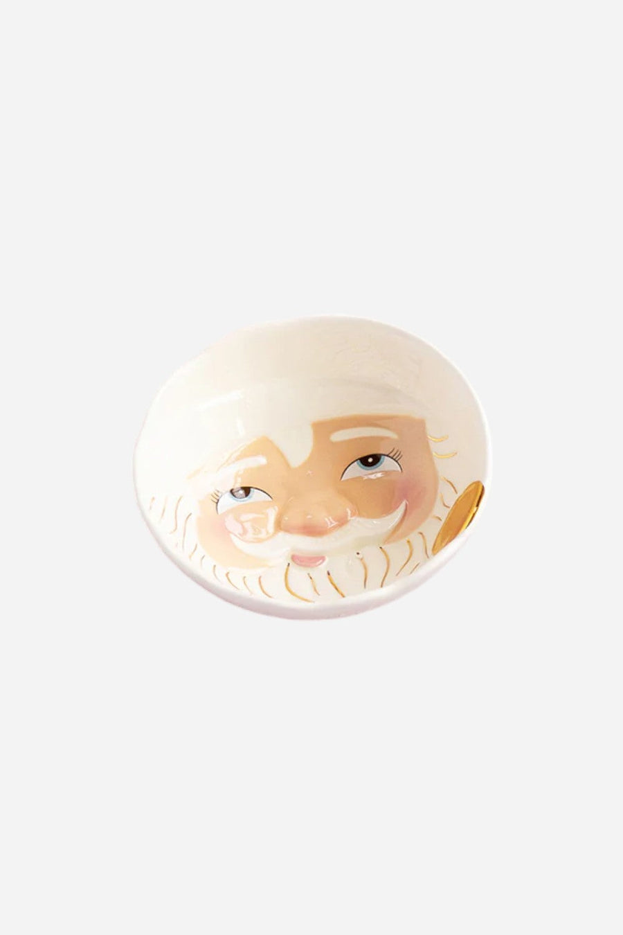 Papa Noel Eyes Open Santa Bowl – front view