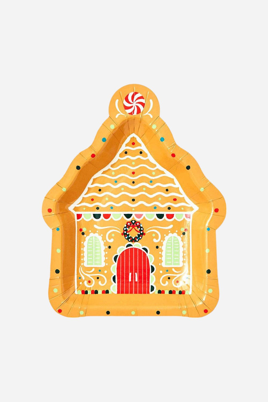 Paper Source Gingerbread House Die-Cut Plates - Set of 10 – front view