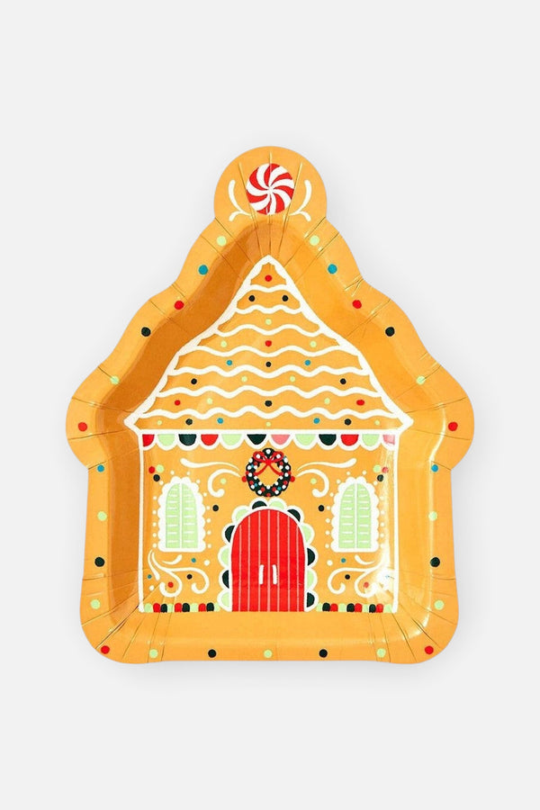 Paper Source Gingerbread House Die-Cut Plates - Set of 10