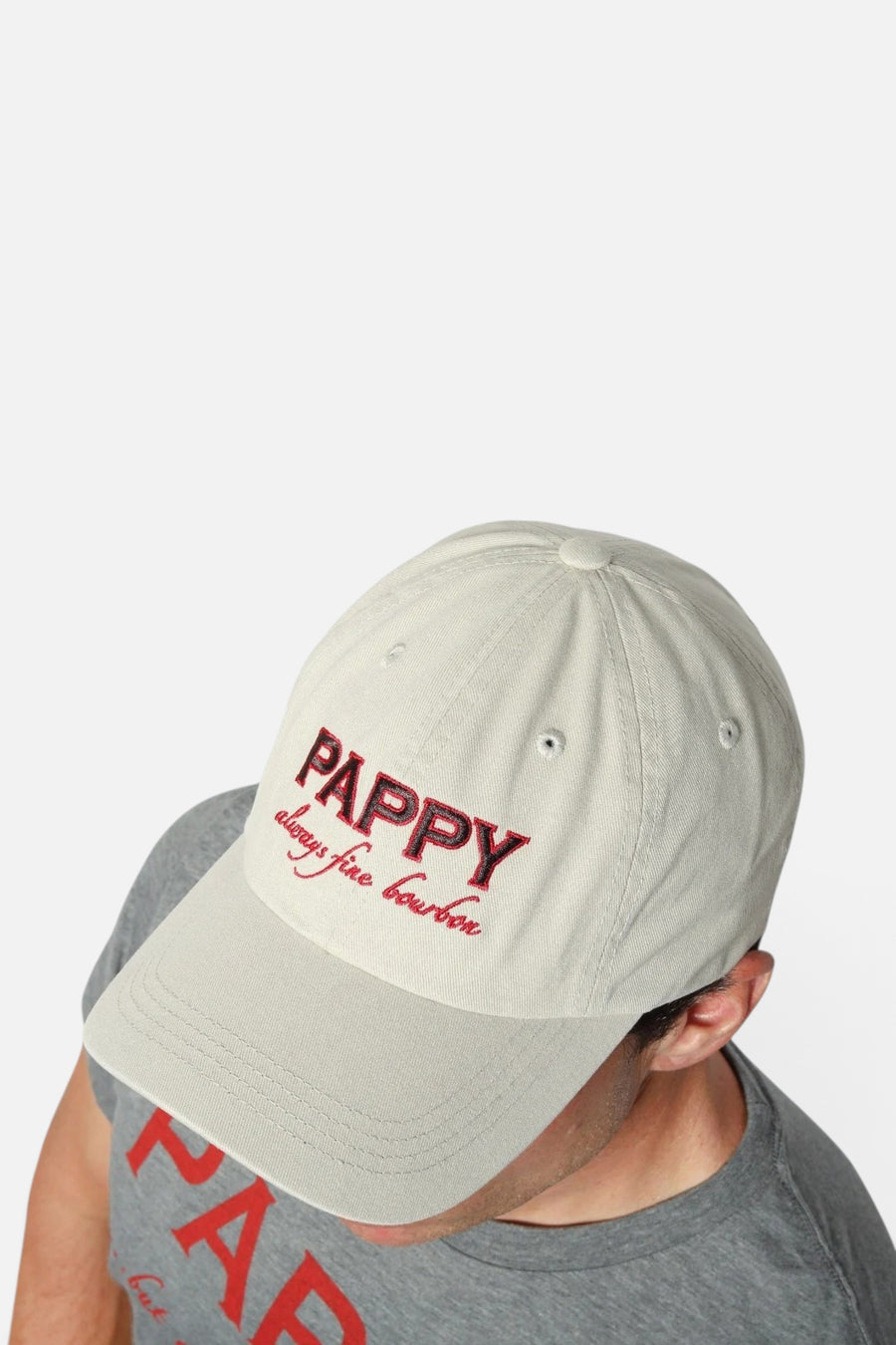 Pappy & Company Always Fine Bourbon Ball Cap in Stone – front view