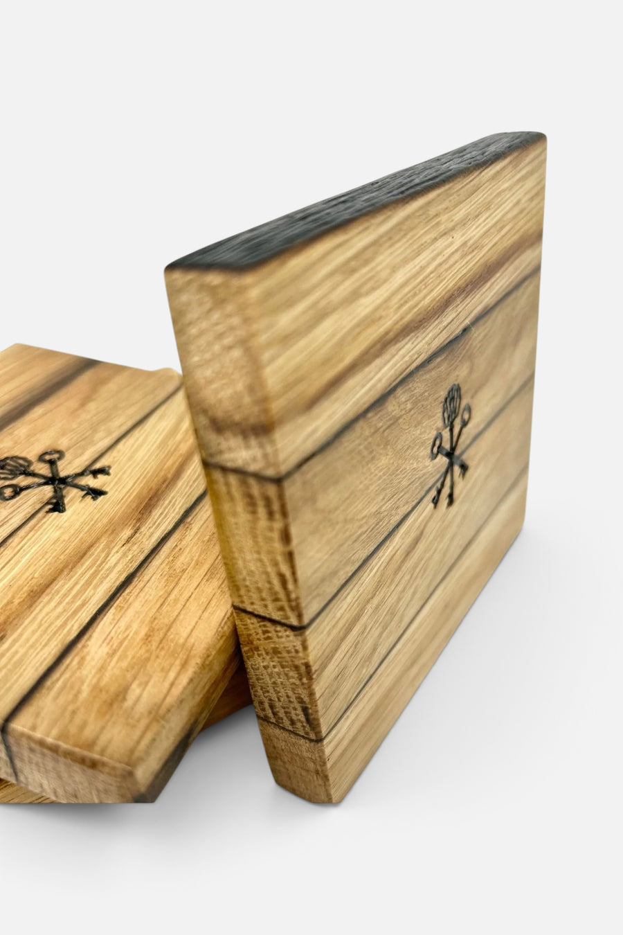 Pappy & Company Barrel Stave Coasters Set of 4 – detail