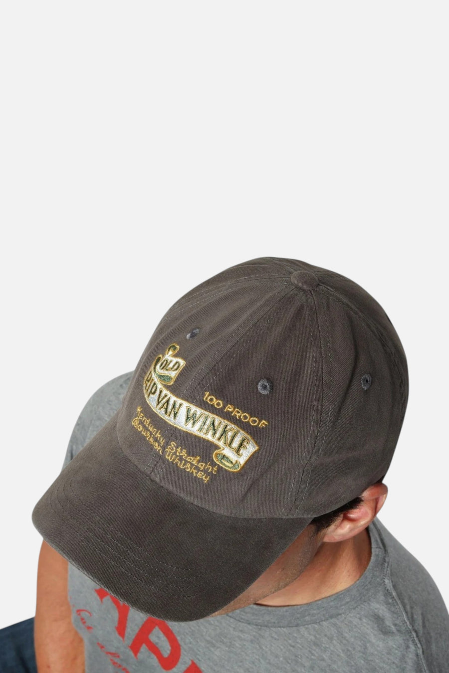 Pappy & Company Vintage Label Ball Cap in Charcoal – front view