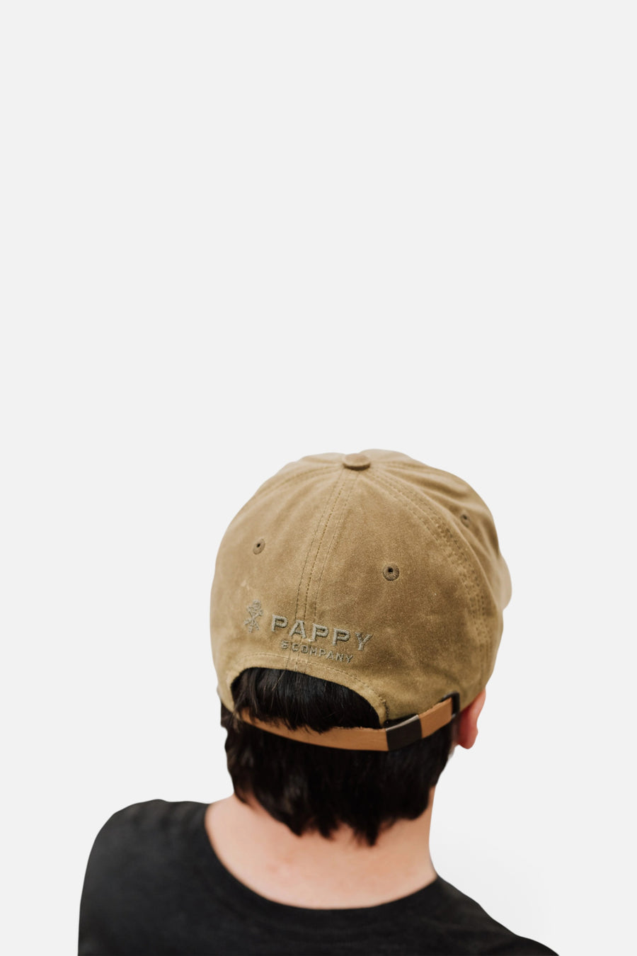 Pappy & Company Waxed Cotton Old Rip Van Winkle Hat in Sandstone – back view